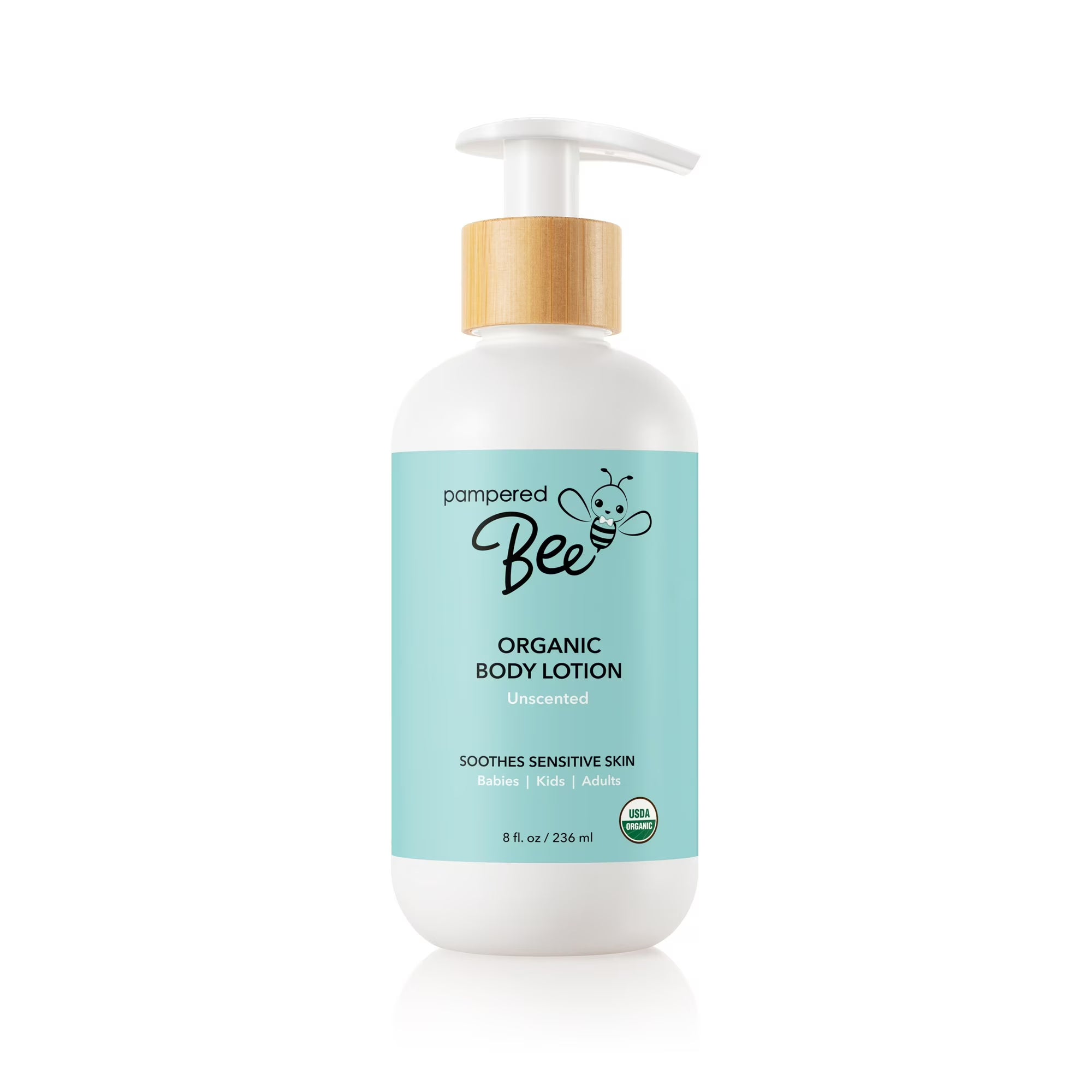 Pampered Bee Organic Unscented Baby Lotion – Deep Hydration for Sensitive Skin (8 fl oz)