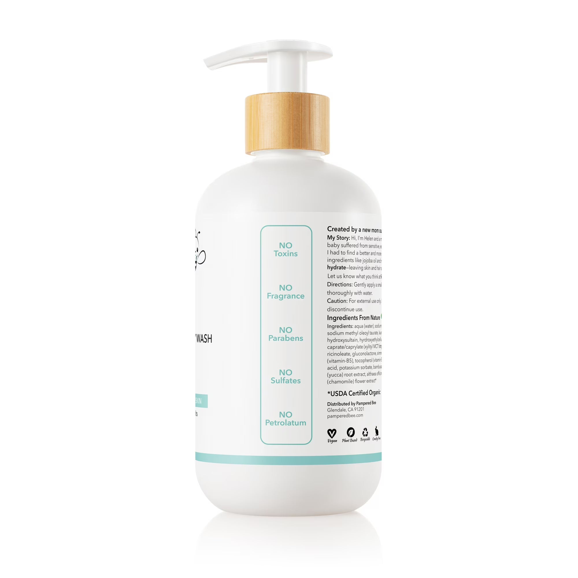Pampered Bee Natural Unscented Shampoo & Body Wash (12 fl oz)