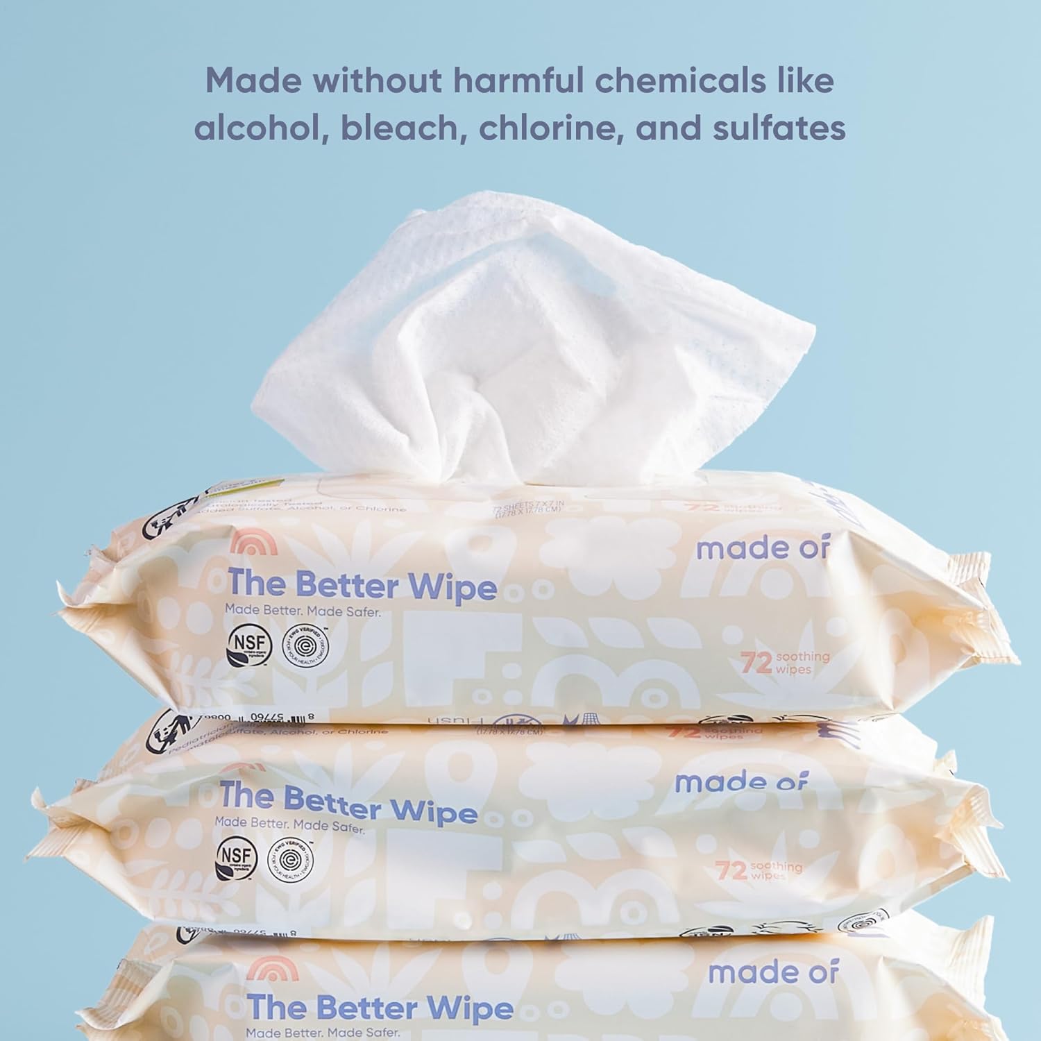 Organic Sensitive Baby Wipes (72 Count)