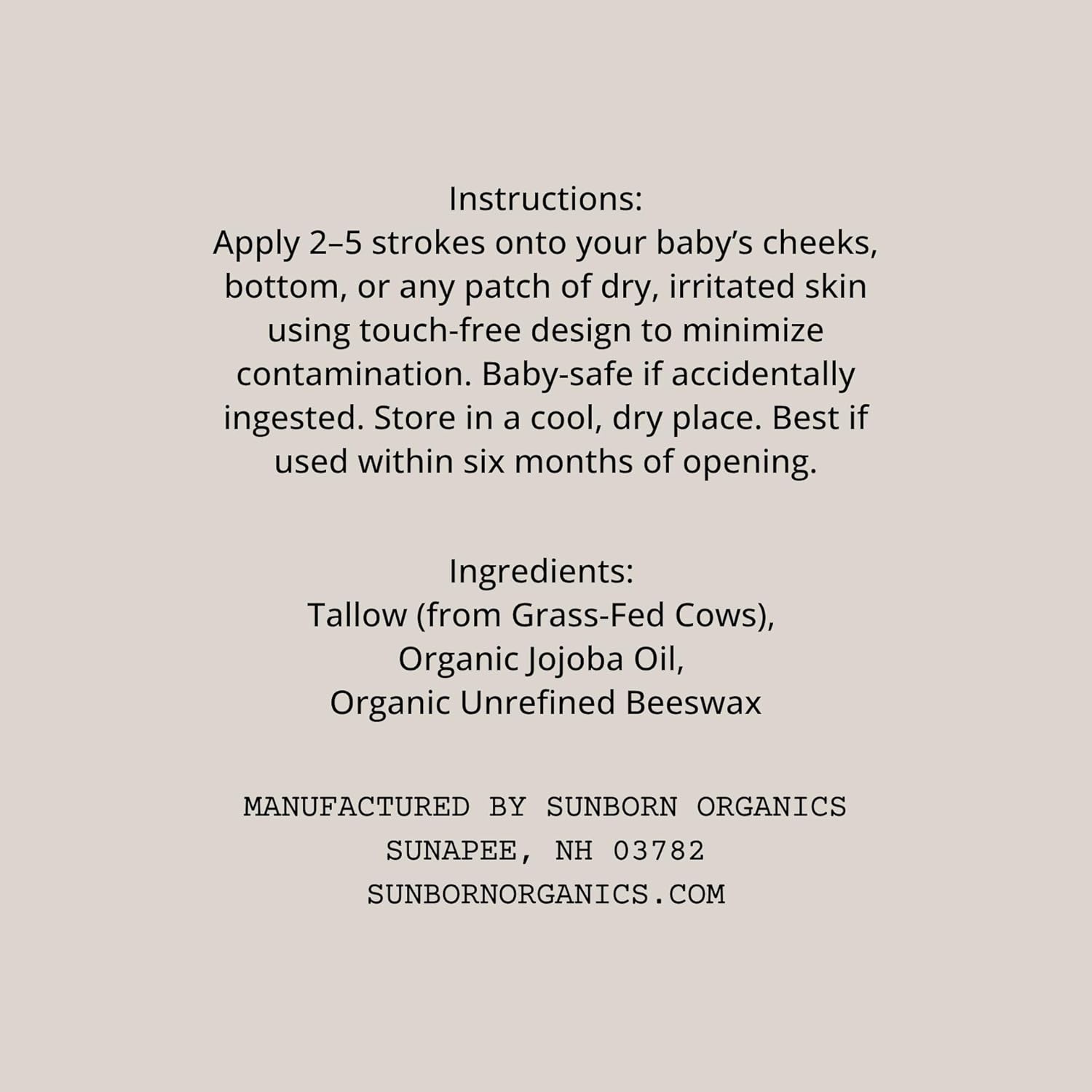 Baby Balm Moisturizing Stick for Sensitive Skin & Diaper Care
